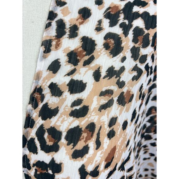 Aerie Chiffon White Leopard Print Kimono Beach Cover Up One Size Longline - Picture 6 of 7